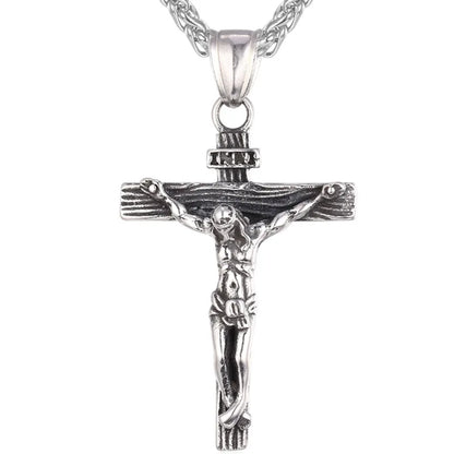 Stainless Steel Crucifix Cross Pendant Necklace for Men and Women - Faith-Inspired Religious Jewelry with Complimentary Shipping