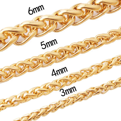 Men's Stainless Steel Twist Chain Necklace - Wholesale Neck Jewelry Pendant Accessories, 3MM-8MM Thickness