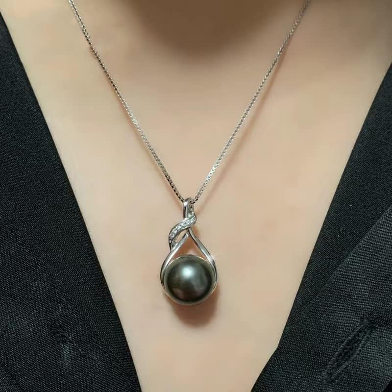 Gifts for Women Wife-Tahitian-Black-Pearl-Necklace-Gift for Wife Wedding Birthday Anniversary Jewelry-Mom Girlfriend Her Mothers Day Gifts for Mom Women Valentines Christmas Day Gifts