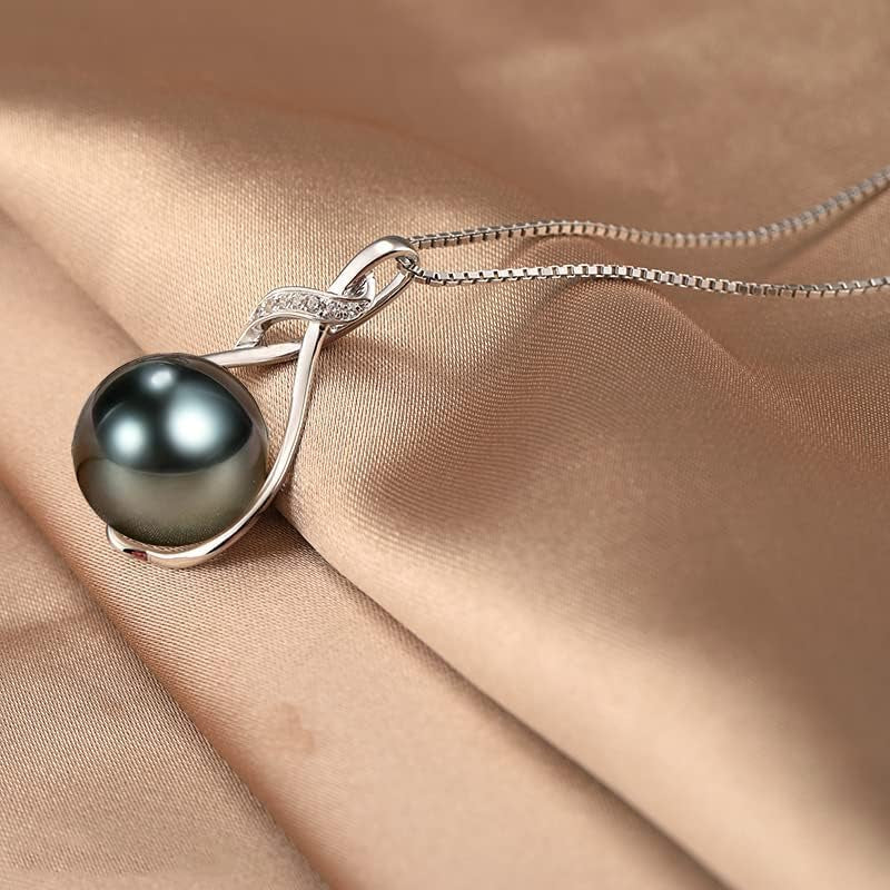 Gifts for Women Wife-Tahitian-Black-Pearl-Necklace-Gift for Wife Wedding Birthday Anniversary Jewelry-Mom Girlfriend Her Mothers Day Gifts for Mom Women Valentines Christmas Day Gifts