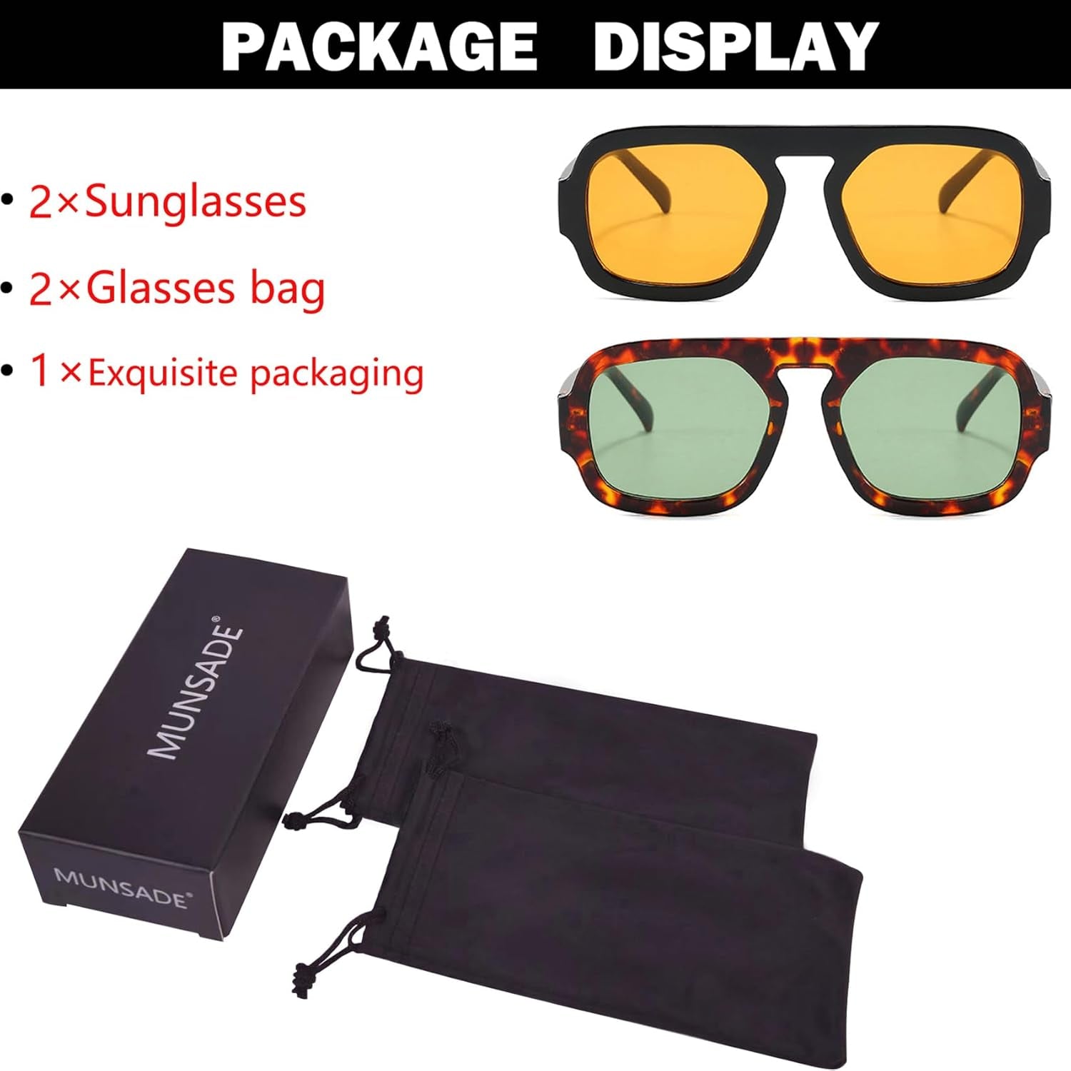 Trendy Square Aviator Sunglasses for Women Flat Top Designer Stylish Frame Sun Glasses Vintage Shades