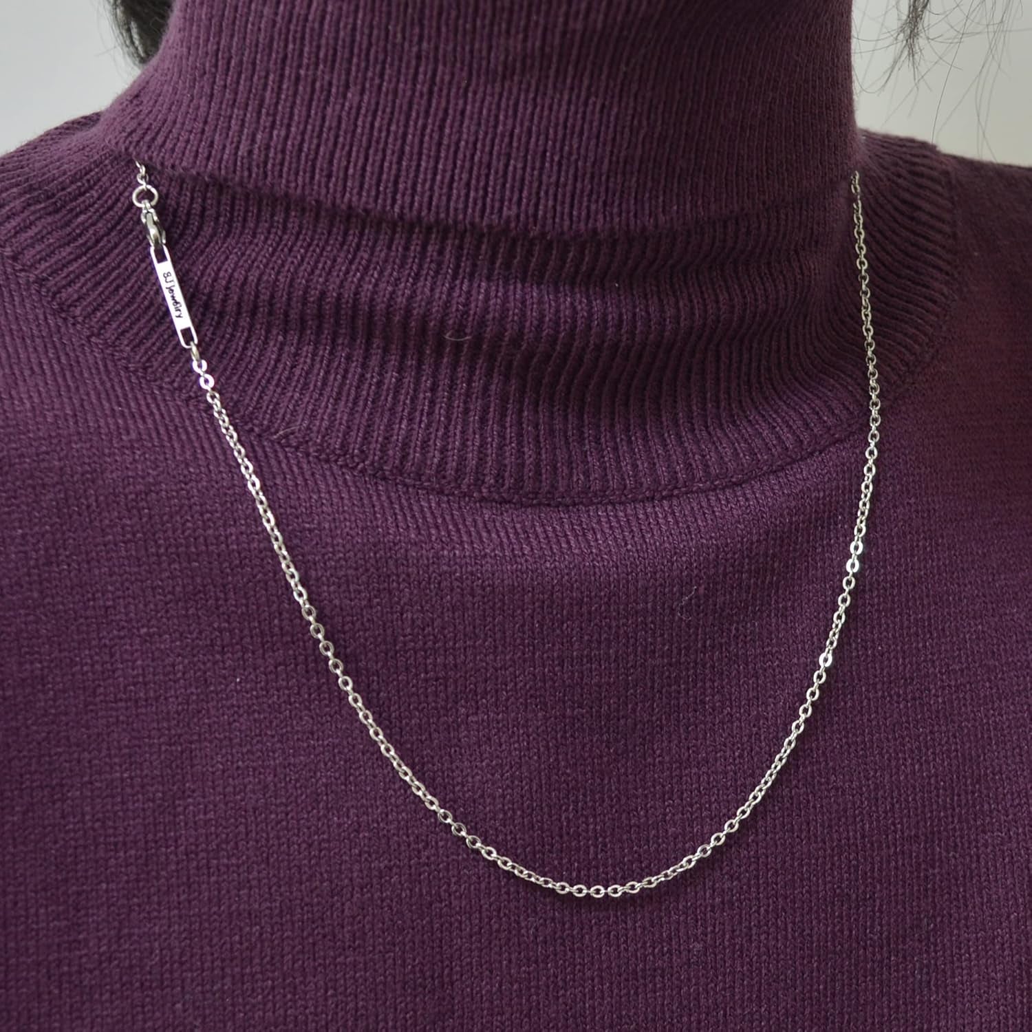 2MM Stainless Steel Chain Necklace, Thin Cable Chain Necklace for Women Men, Silver Chains for Necklace Alone or Pendant Addition, 16-30 Inch Available