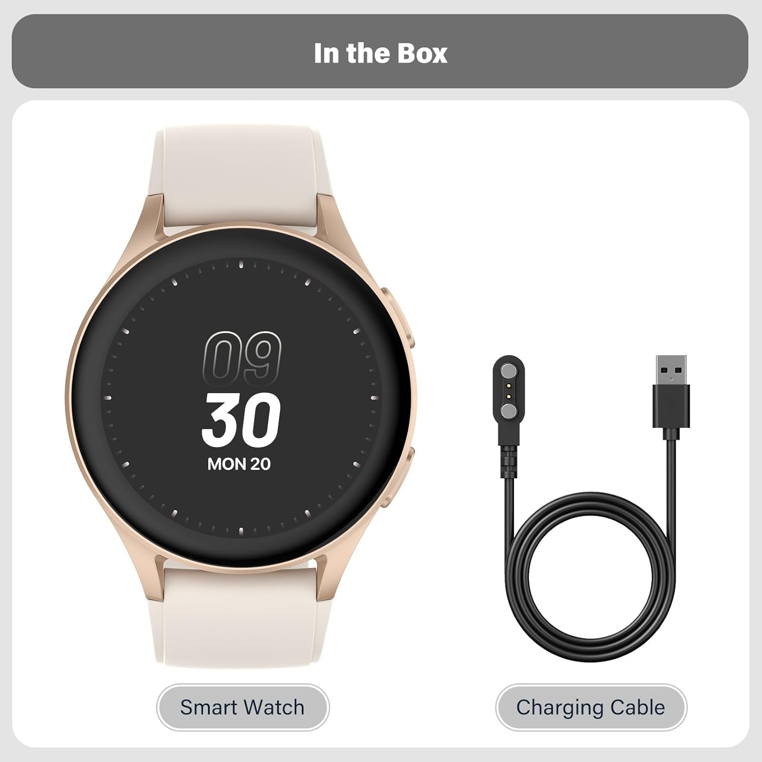 Smartwatch, Built-In Alexa, GPS, VO2 Max, HRV, Blood Oxygen, Sleep Monitoring, Women'S Health, Custom Reminders, Sports Tracking, 1.32" AMOLED, Compass, Altimeter (Bluetooth, Gold, 43Mm)