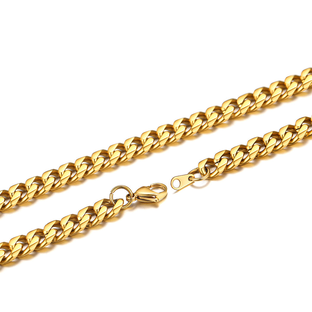 Mens Hip Hop Necklace 9Mm Miami Unisex Curb Cuban Link Chain，316L Stainless Steel