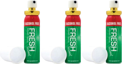 3 X FRESH MINT BREATH SPRAY ALCOHOL FREE ANTIBACTERIAL BAD BREATH & SMOKERS 20Ml