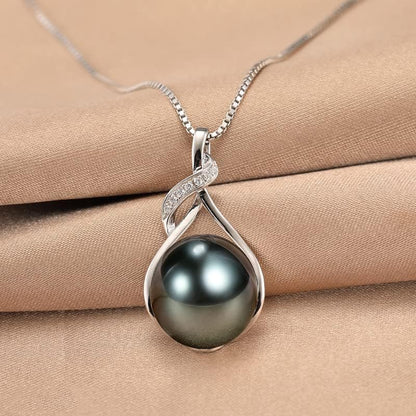 Gifts for Women Wife-Tahitian-Black-Pearl-Necklace-Gift for Wife Wedding Birthday Anniversary Jewelry-Mom Girlfriend Her Mothers Day Gifts for Mom Women Valentines Christmas Day Gifts