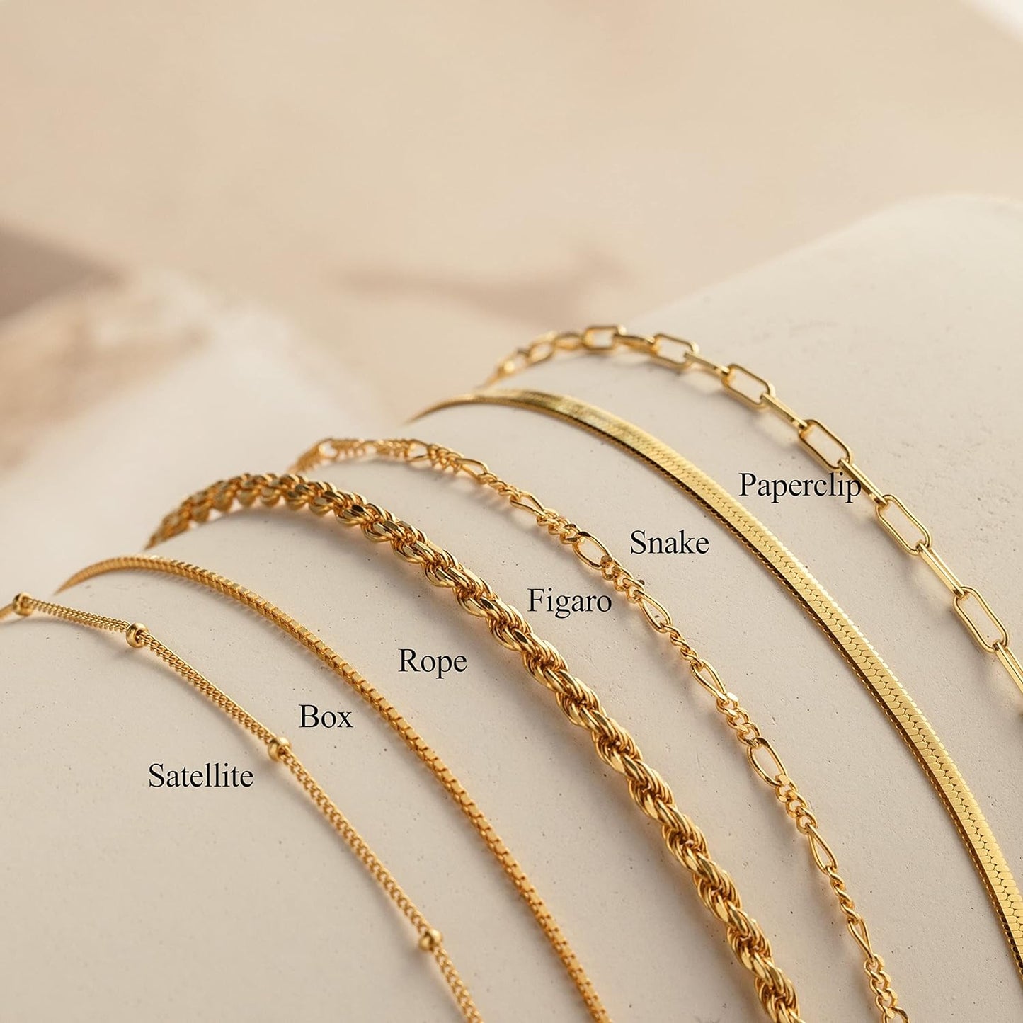 Gold Bracelets for Women Waterproof, 14K Real Gold Jewelry Sets for Women Trendy Thin Dainty Stackable Cuban Link Paperclip Chain Bracelet Pack Fashion Accessories Gifts for Womens