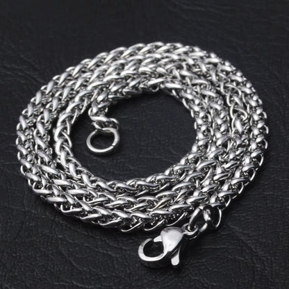 Men's Stainless Steel Twist Chain Necklace - Wholesale Neck Jewelry Pendant Accessories, 3MM-8MM Thickness