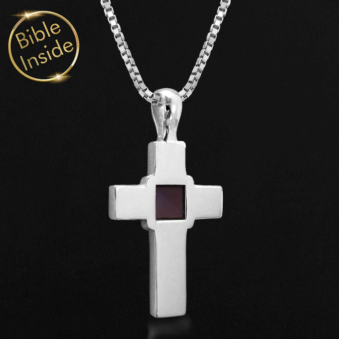 Cross Necklace with a Mini Bible - Pure Cross Pendant (22Mm)