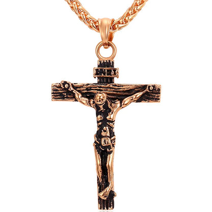 Stainless Steel Crucifix Cross Pendant Necklace for Men and Women - Faith-Inspired Religious Jewelry with Complimentary Shipping