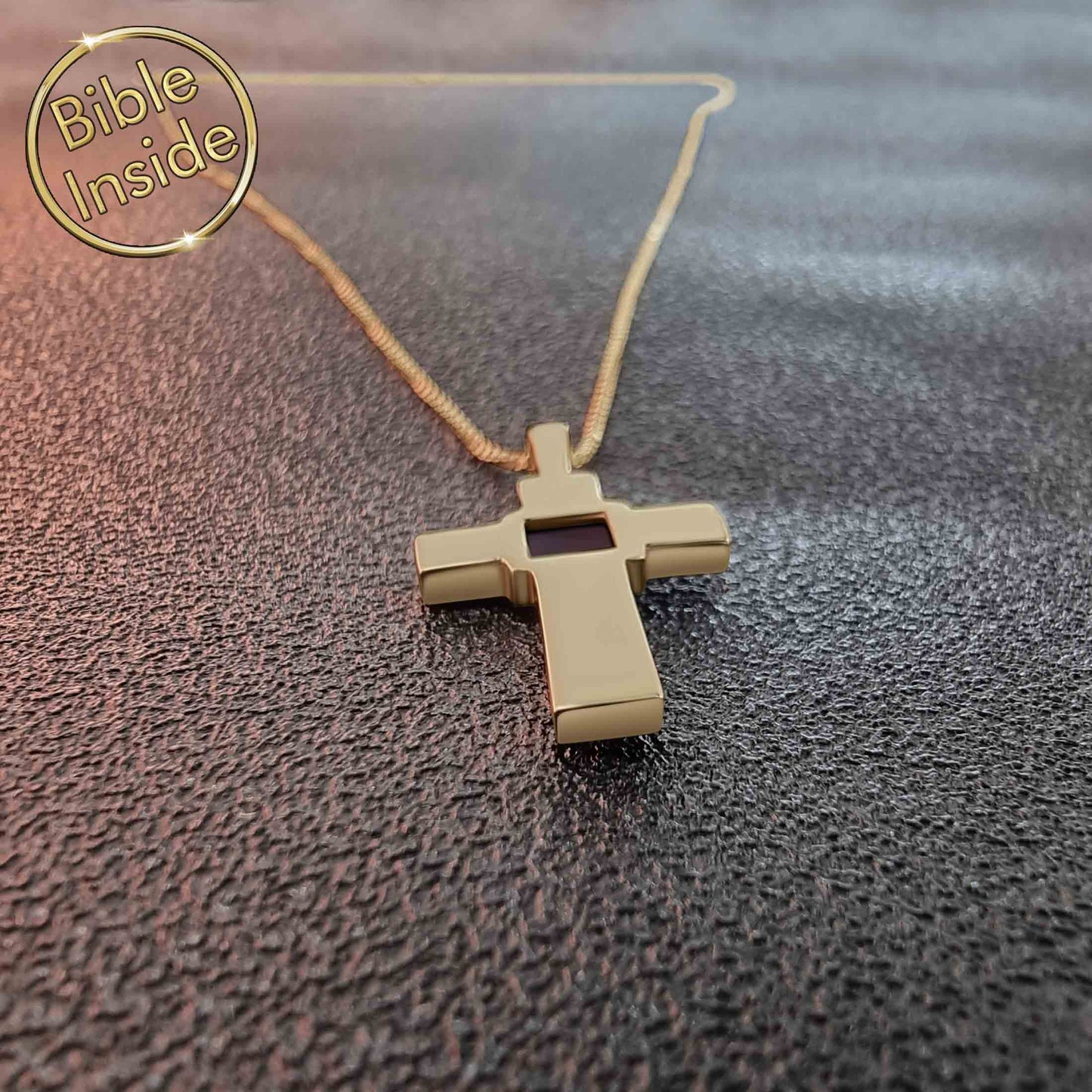 Cross Necklace with a Mini Bible - Pure Cross Pendant (22Mm)