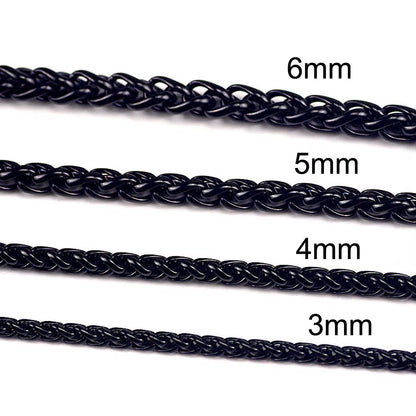 Men's Stainless Steel Twist Chain Necklace - Wholesale Neck Jewelry Pendant Accessories, 3MM-8MM Thickness